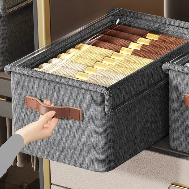 5 Boîte de Rangement Vêtements avec Couvercle