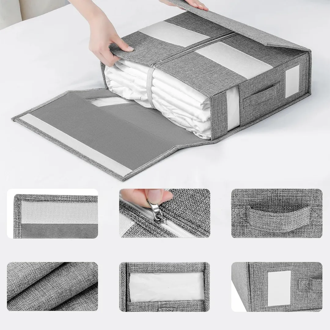 Organisateur de draps et Couettes pliable avec Poignée Renforcée