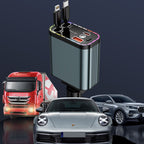 Chargeur Voiture Rétractable 4-en-1 66W.