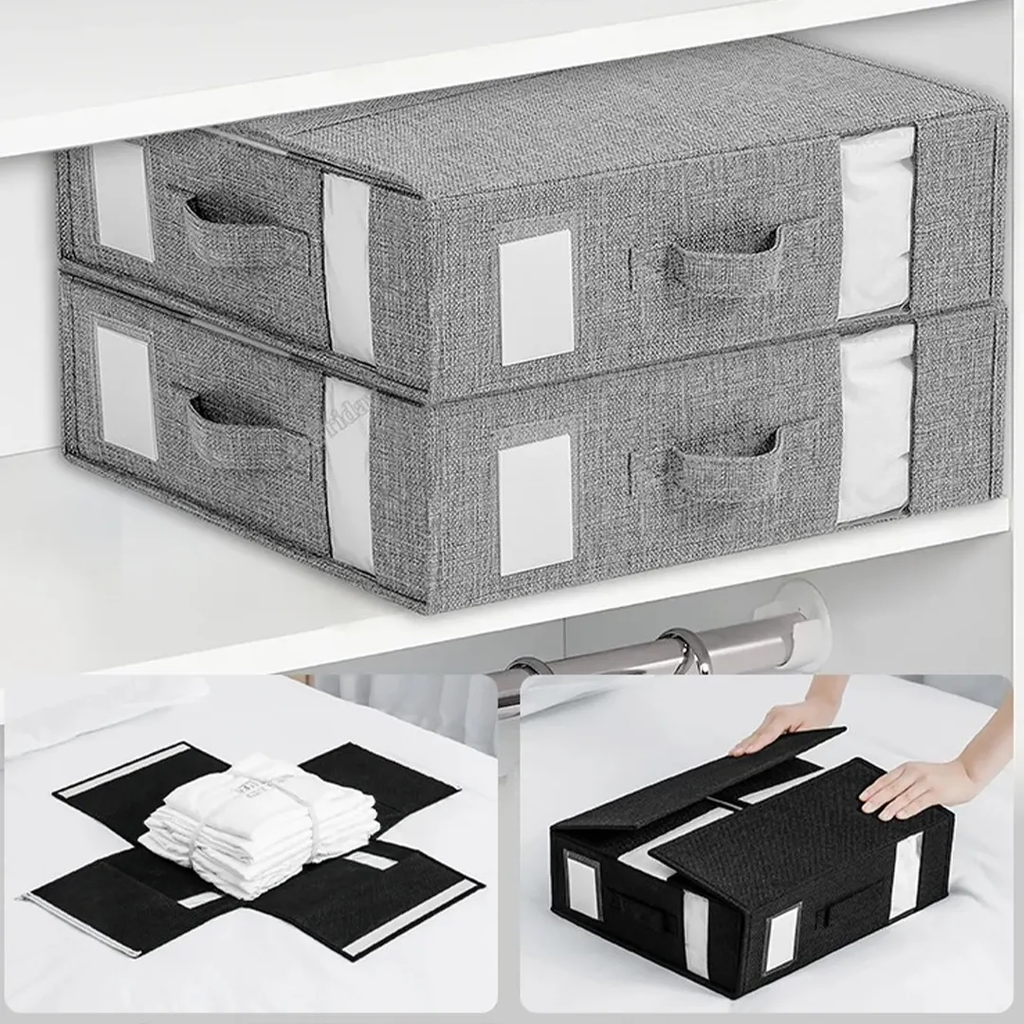 Organisateur de draps et Couettes pliable avec Poignée Renforcée