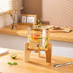 Distributeur de Boissons en Verre Borosilicate avec Support & Couvercle 🏺