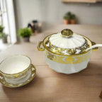 Service de Table en Porcelaine Dorée – Élégance & Raffinement 🌟