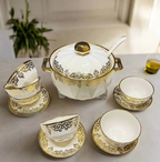 Service de Table en Porcelaine Dorée – Élégance & Raffinement 🌟