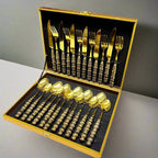 Ensemble de Couverts de Luxe en Acier Inoxydable avec Boîte de Rangement