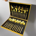 Ensemble de Couverts de Luxe en Acier Inoxydable avec Boîte de Rangement