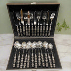 Ensemble de Couverts de Luxe en Acier Inoxydable avec Boîte de Rangement