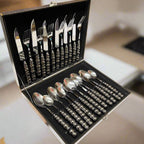 Ensemble de Couverts de Luxe en Acier Inoxydable avec Boîte de Rangement