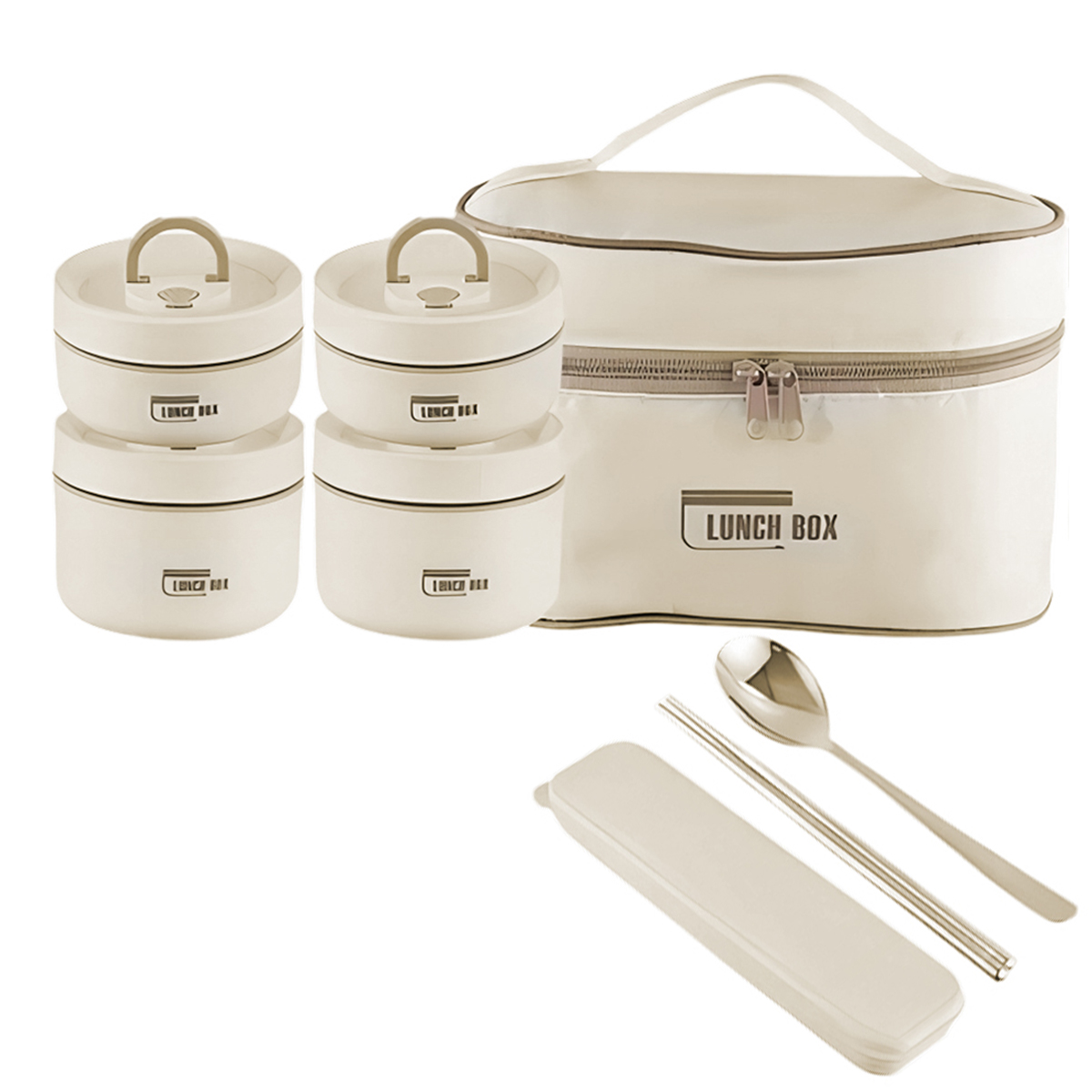 Enemble de 4 boites à lunch isothermes avec sac