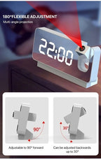 Réveil Digital miroir avec Projection LED