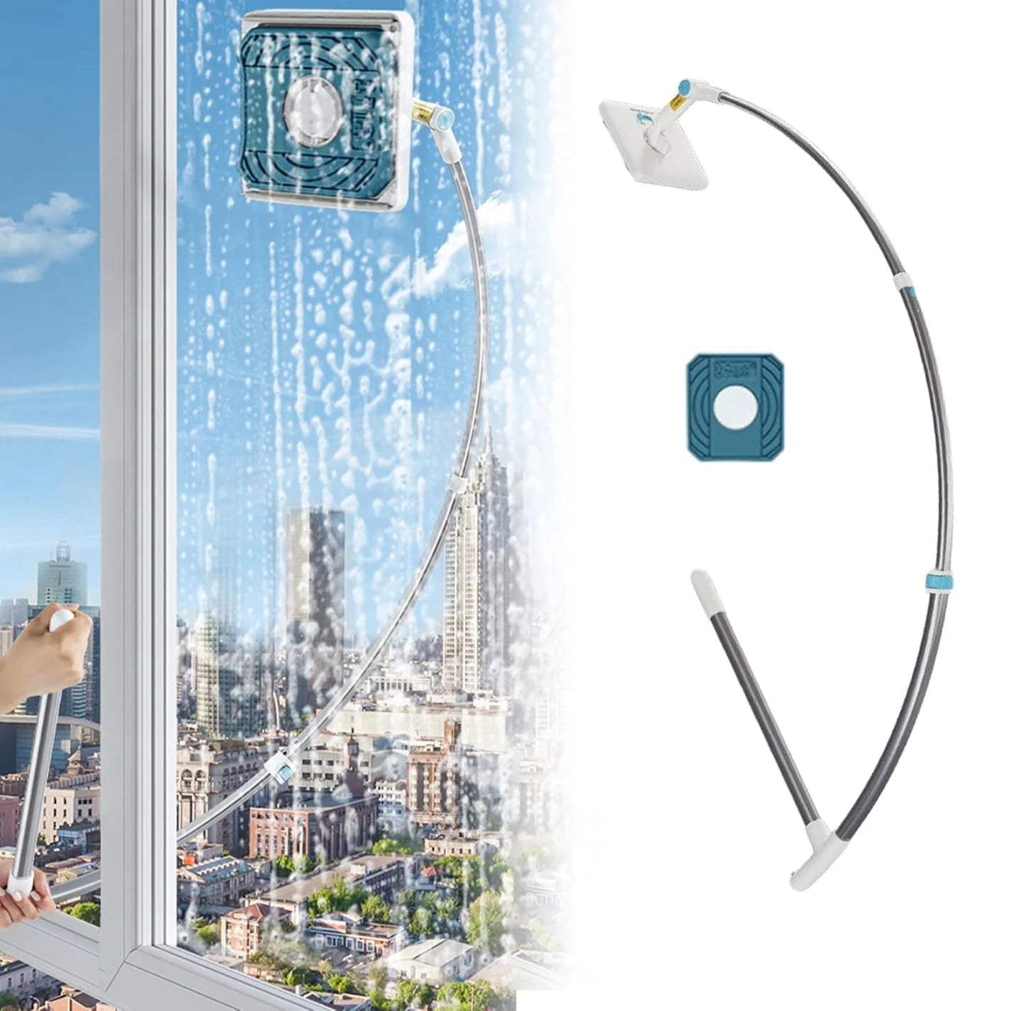 Raclette de nettoyage de vitres en forme de U