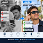 AI Smart Glasses – Lunettes Intelligentes avec Caméra 2MP & Assistant IA
