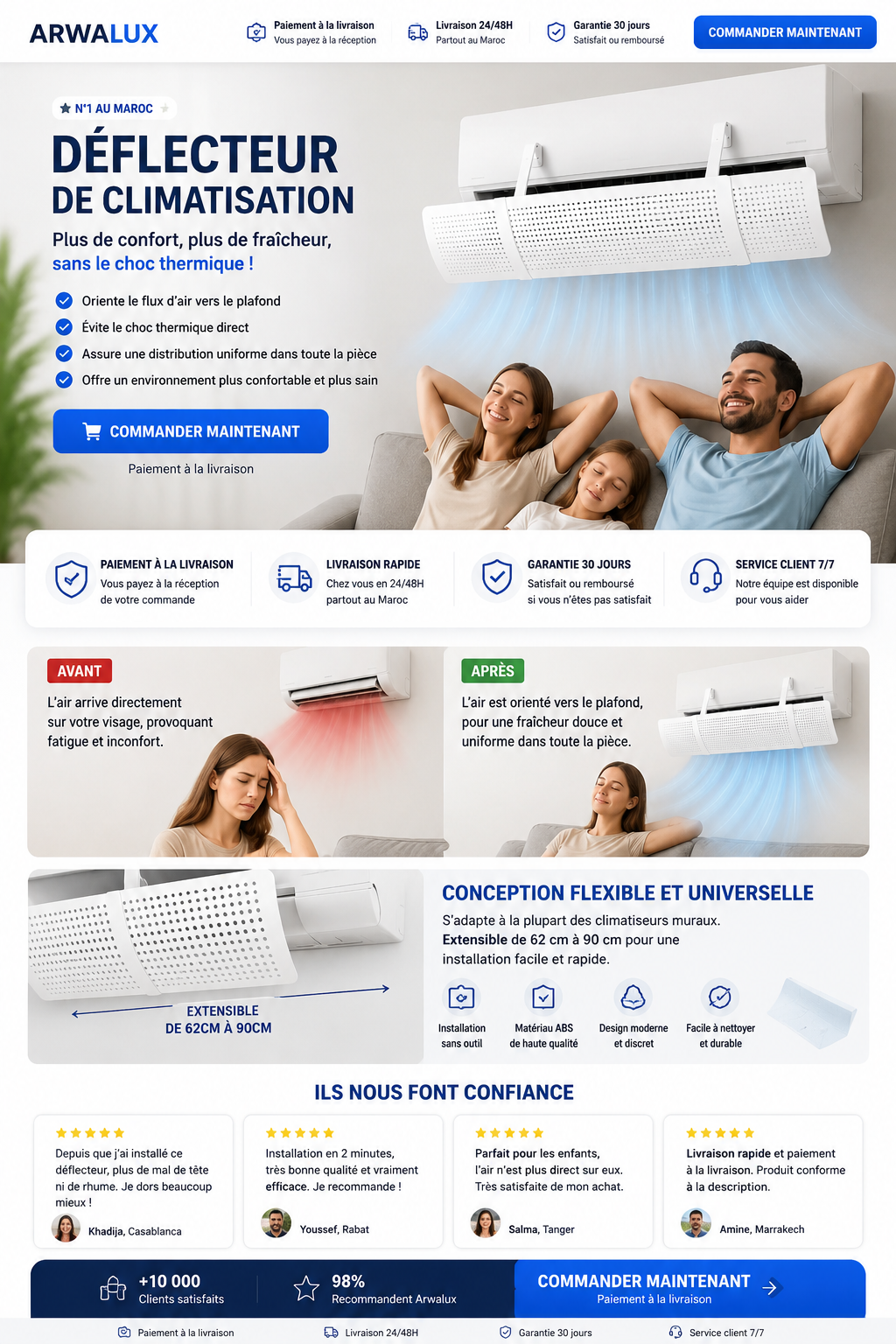 Déflecteur Universel Pour Climatiseur Mural