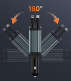 Chargeur Voiture Rétractable 4-en-1 66W.