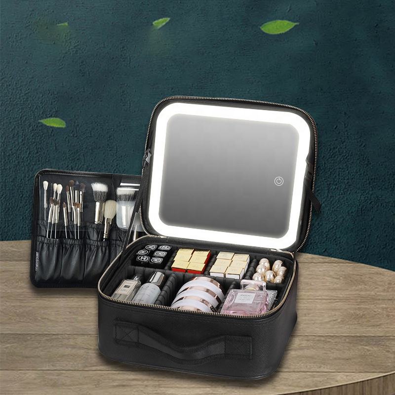 Malette de Maquillage Professionnelle avec Miroir et LED