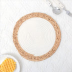 Napperons ronds tressés en corde de coton  – Lot de 6 pièces 🌿✨