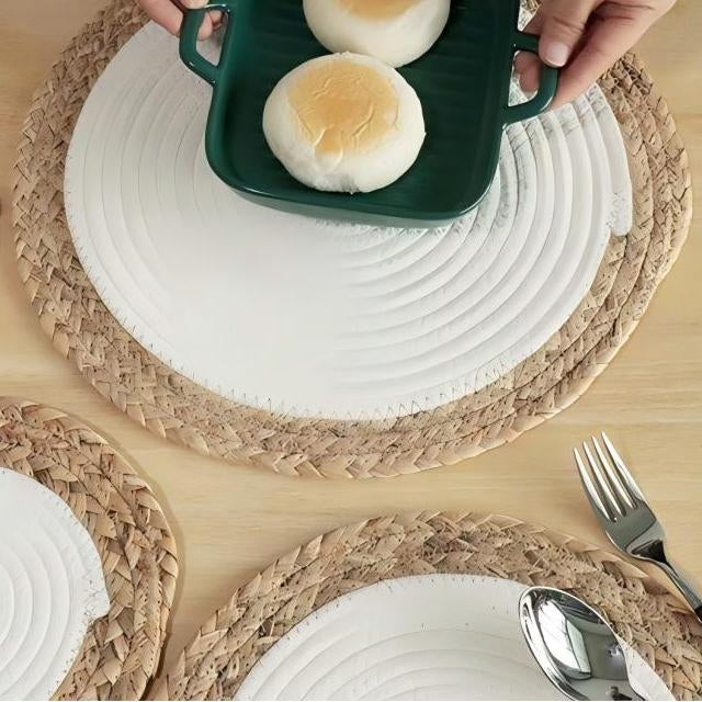 Napperons ronds tressés en corde de coton  – Lot de 6 pièces 🌿✨