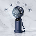 Mini ventilateur portable sans fil rechargeable par USB avec affichage numérique