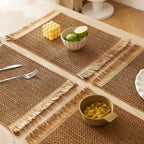 Napperons tressés en papier à franges – Lot de 6 pièces 🧺✨