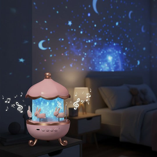Veilleuse Lapin Carrousel LED Musicale Pour Enfants