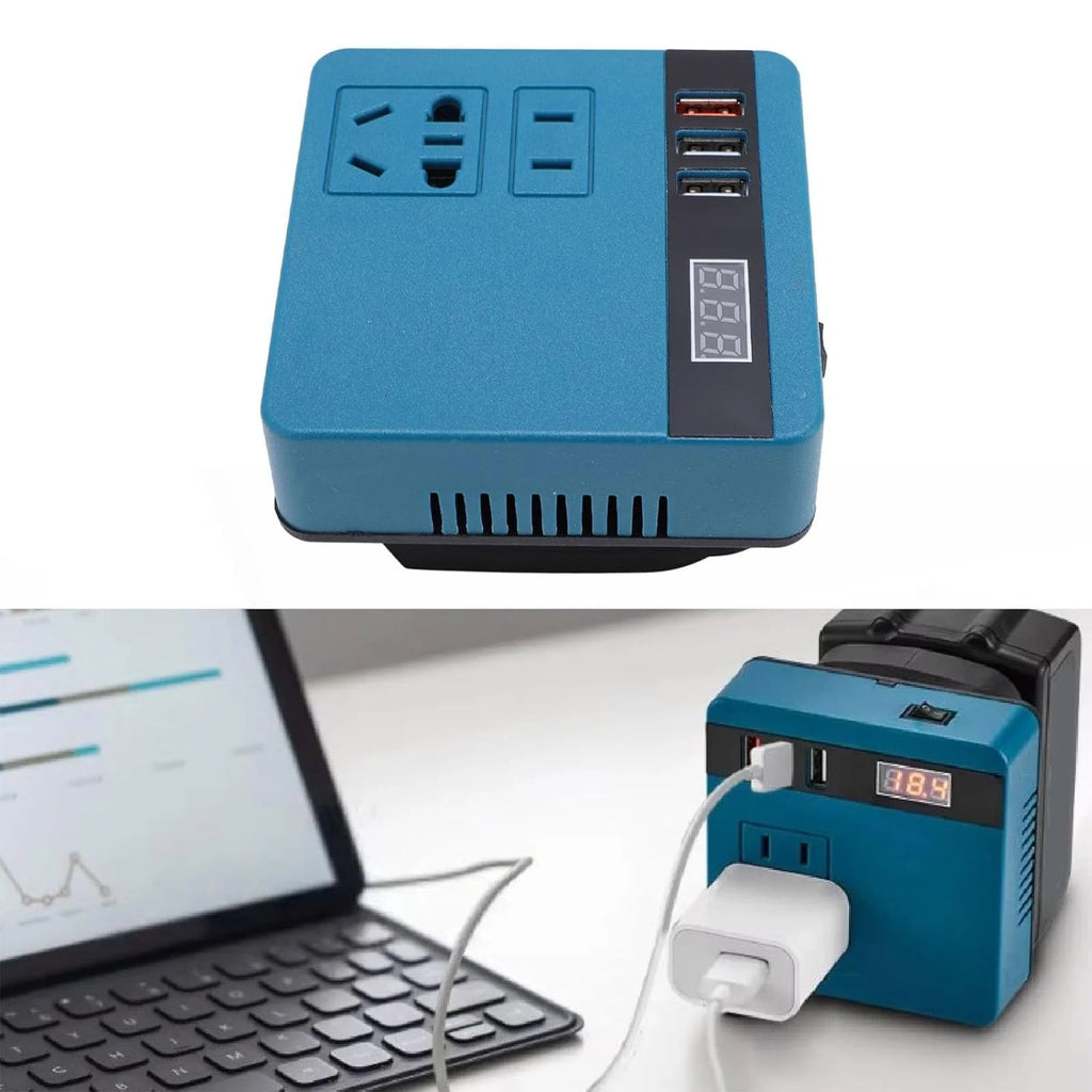 Convertisseur De Batterie Portable Avec 2 Batteries Incluses – Alimentez Vos Appareils Partout