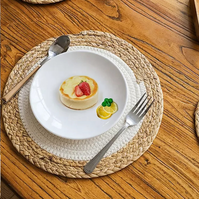 Napperons ronds tressés en corde de coton  – Lot de 6 pièces 🌿✨