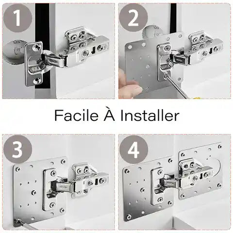 Kit de plaques d'acier pour réparation de charnières