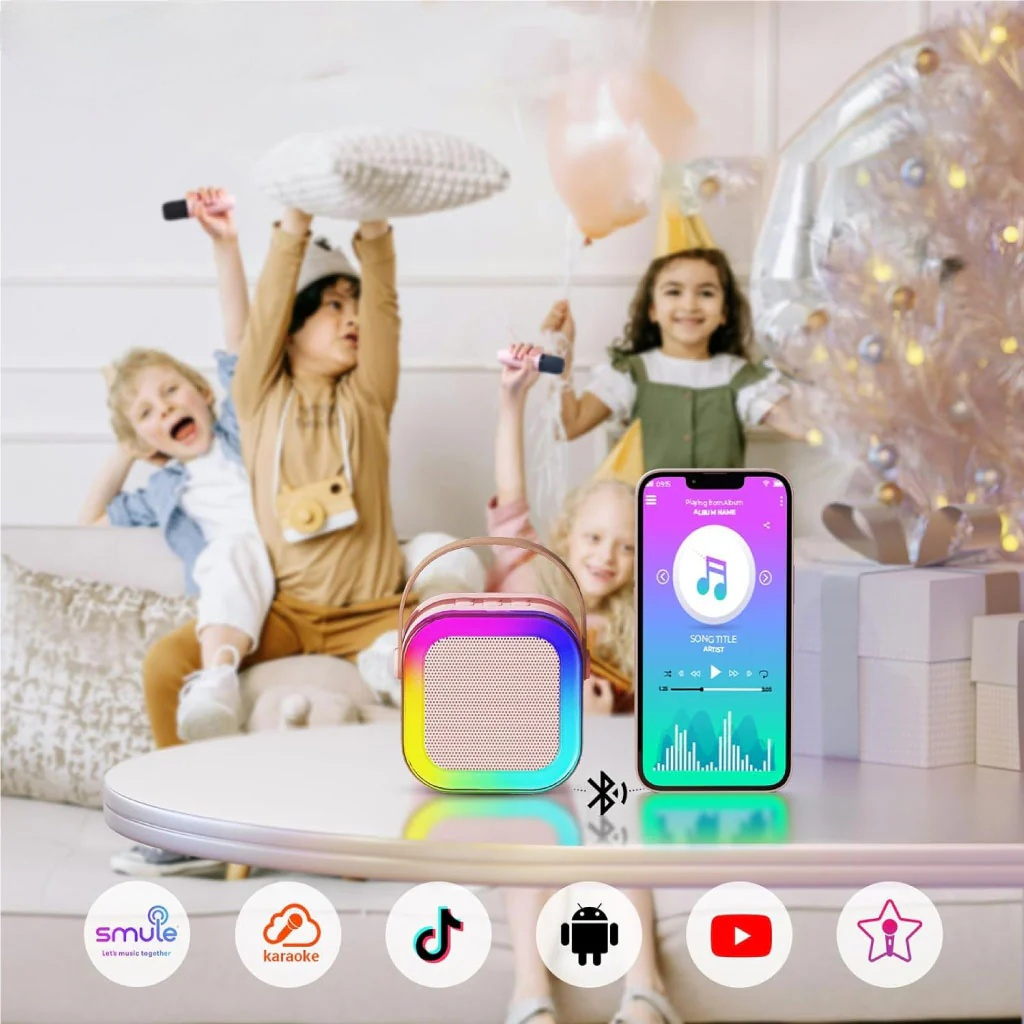 Mini-haut-parleur Portable Karaoké +2 Microphones