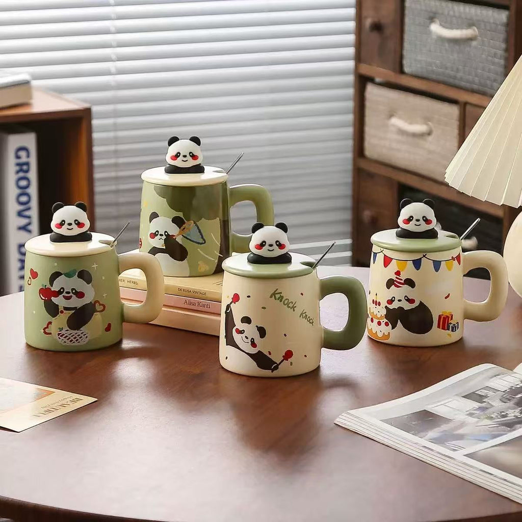 Tasse en Céramique Panda – Avec Couvercle