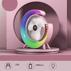 Ventilateur électrique circulaire coloré alimenté par chargement USB