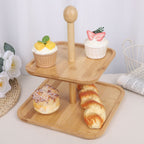 présentoir à gâteau en bambou