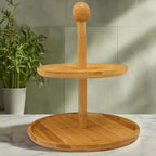 présentoir à gâteau en bambou