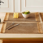 Napperons tressés en papier à franges – Lot de 6 pièces 🧺✨