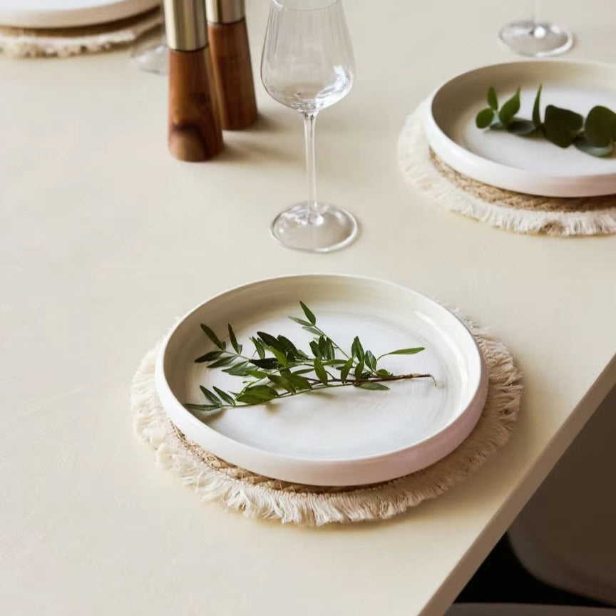 Napperons ronds en rotin – Tissés à la main 🧺 | Lot de 6 pièces ✨