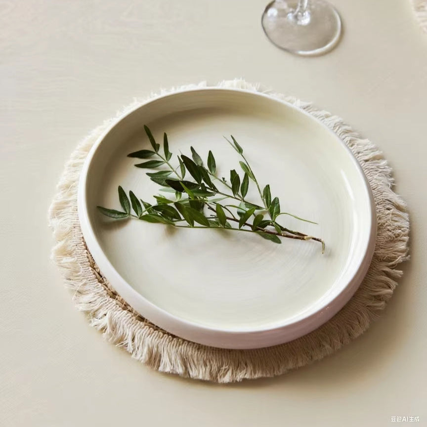 Napperons ronds en rotin – Tissés à la main 🧺 | Lot de 6 pièces ✨